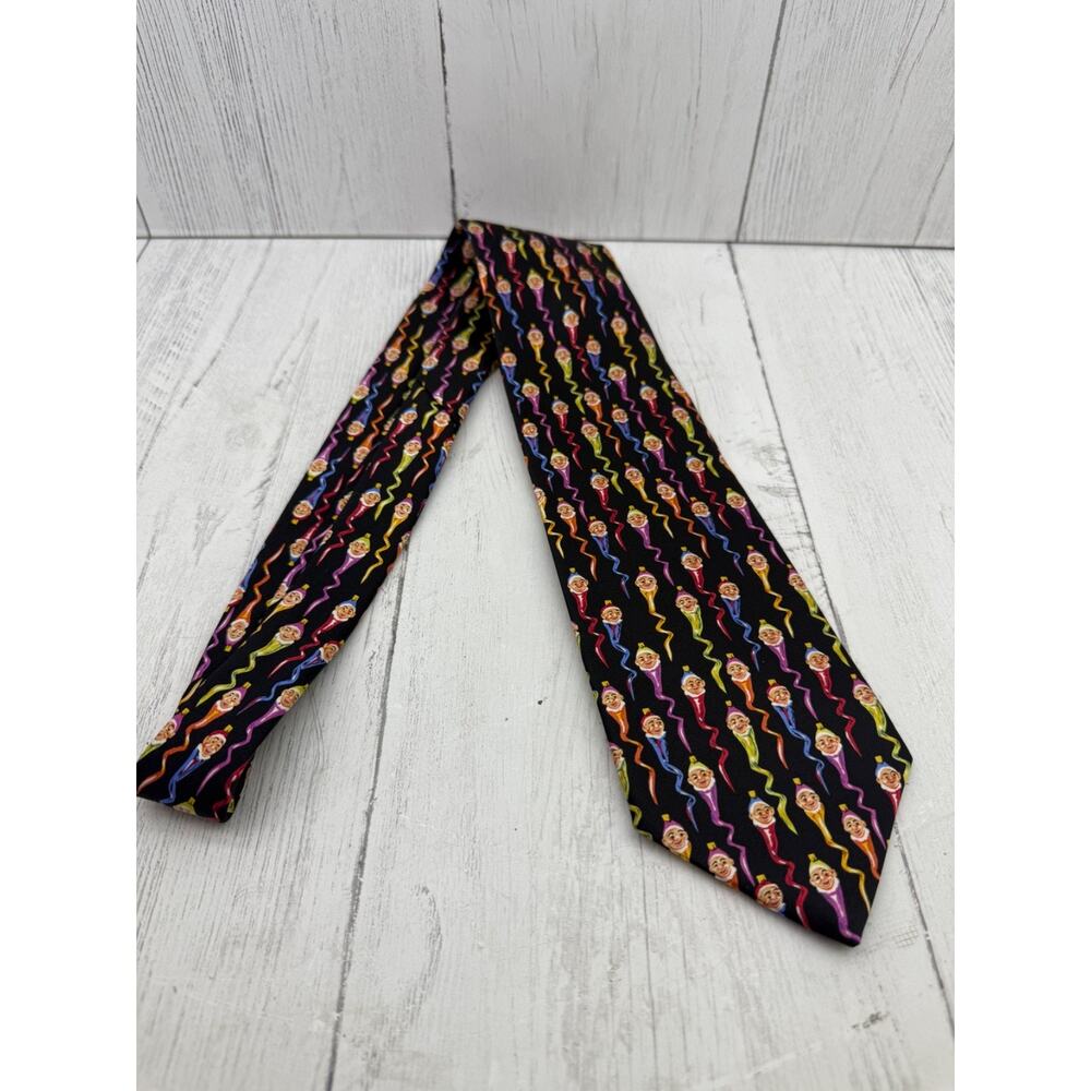 Christopher Radko Christmas Ornament Necktie Silk Tie Made USA Elf Spiral 1997